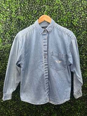 Dockers, Long Sleeve Jean Blouse, Women’s Size M, 100% Cotton